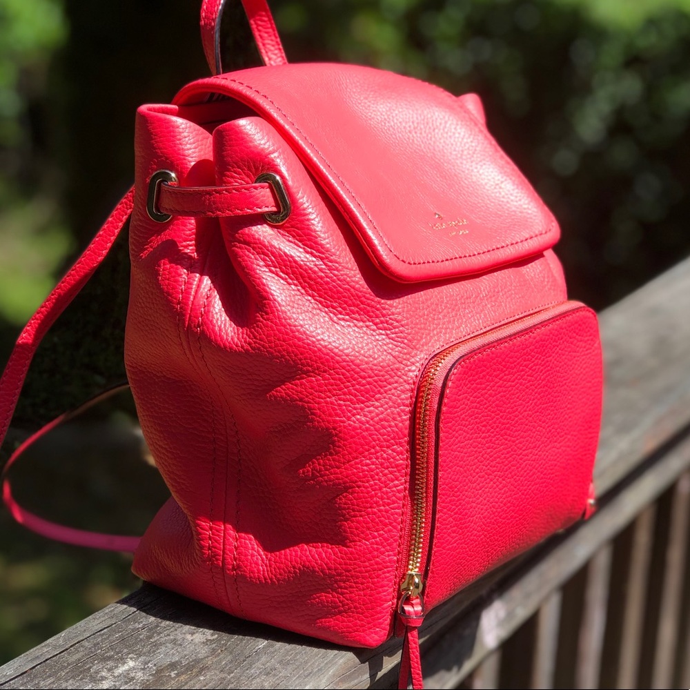 Kate Spade Red Leather Backpack